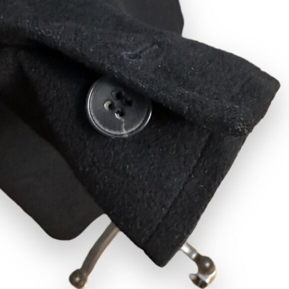 Theory Luxury Black Wool Angora Cashmere Double Breasted Coat S USA Early Y2K - Picture 9 of 11